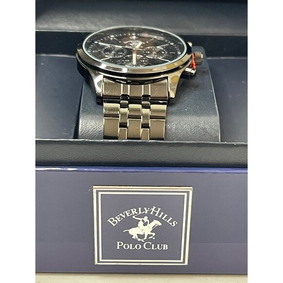 Beverly Hills Polo Club Mens Black Dial Chronograph Watch In Original Box, New - Picture 3 of 11